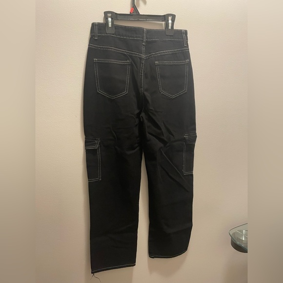2/$15 Shein High Waisted Black Cargo Pants - Picture 2 of 3